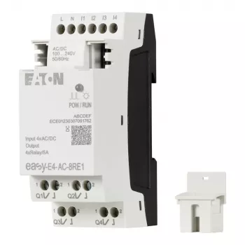 Eaton easyE4 PLC ievades/izvades paplašinājuma modulis, 4 digitālās ieejas, 4 releja izejas EASY-E4-AC-8RE1