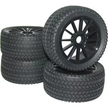 Reely 1:8 Buggy pilns riteņu komplekts Street 10-spieķu melns 4 gab (RA093SBA1)