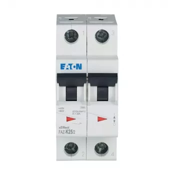 EATON FAZ-K25/2 miniatūras automātiskais slēdzis (MCB), K raksturlīkne, 25 A, 2 polu, 10 kA 278800