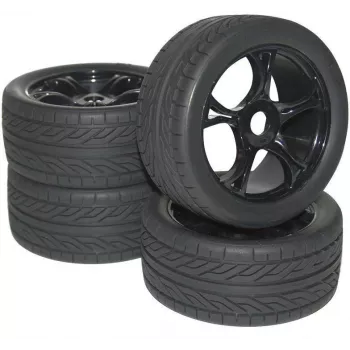 Reely 1:8 Buggy pilns riteņu komplekts Street 5-spieķu melns 4 gab (MV0931BB2)