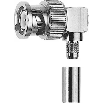 Telegärtner J01000A0033 BNC leņķa kabeļa spraudnis, apspiežams/lodējams, G08, 50 Ω, paredzēts RD-316