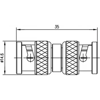 Telegärtner BNC adapteris, BNC kontaktdakša uz BNC kontaktdakšu, 50 Ohm, J01004A0806