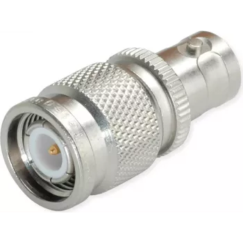 Telegärtner BNC ligzdas uz TNC kontakta adapteris, 50 omi, niķelēts misiņš, DC-4 GHz, taisns