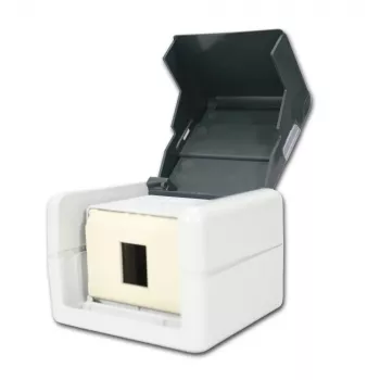TELEGÄRTNER H02000A0069 AMJ-S K Cat.6A ekranēta 2 portu RJ45 datu kontaktligzda, gaiši pelēka/balta