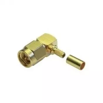 TELEGÄRTNER SMA 90° leņķa krimpuzgalis RG-58 C/U kabelim, zelta, 5 gab. iepakojums J01150A0091