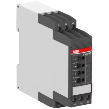 ABB CM trīsfāžu kontroles relejs, 2 pārslēgkontakti, 300-500 V AC, 0,1-30 s 1SVR730794R3300