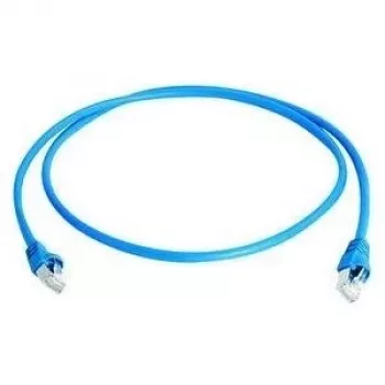 TELEGÄRTNER 100008091 RJ45 komutācijas kabelis, CAT 6a S/FTP, zils, liesmas aizturošs, ar lieces aizsarguzmavu, 1 m