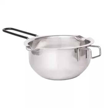 Lurch nerūsējošā tērauda bain-marie kausēšanas bļoda, sudraba, 11 cm diametrs, 350 ml, ar izliešanas snīpi un katla malas āķi (70276)