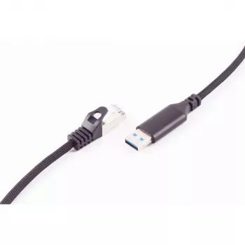 SHIVERPEAKS USB-A uz RJ45 Gigabitu Ethernet adaptera kabelis, 1m, melns BS14-52025
