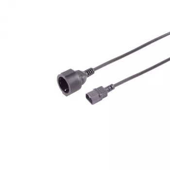 S CONN MAXIMUM CONNECTIVITY IEC C14 uz CEE 7/3 Schuko barošanas adaptera kabelis, 1 m, 1 mm², melns 09-07025
