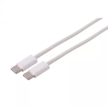 S CONN MAXIMUM CONNECTIVITY USB-C uzlādes kabelis, 2.0, 60W, balts, tekstila, 2m (14-21036)