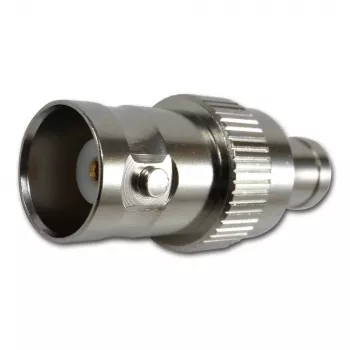 TELEGÄRTNER koaksiālais adapteris BNC ligzda uz SMB ligzda, 50 omi, taisns, niķelēts misiņš, zelta pārklājuma kontakti J01008F0013