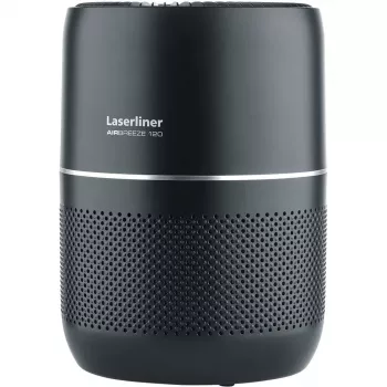 Laserliner AirBreeze 120 gaisa attīrītājs telpām līdz 30 m², 3 pakāpju filtrācija ar HEPA H13, aktīvā ogle, skārienpoga, melns 085.120A