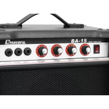 DIMAVERY BA-15 15W basģitāras kombo pastiprinātājs melns 26363005