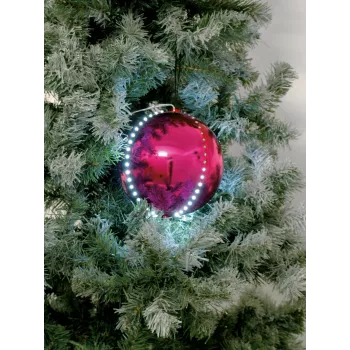EUROPALMS LED sniega bumbiņa 8cm, rozā, 5 gab. komplekts (83501238)