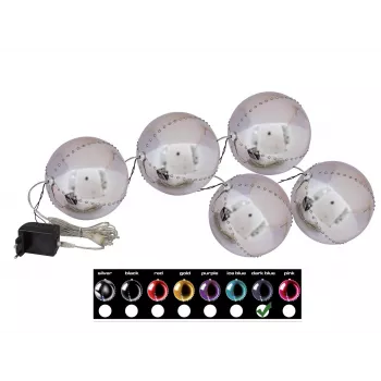 EUROPALMS LED sniega bumbiņas 8cm, tumši zilas, 5 gab. komplekts 83501239