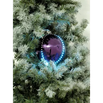 EUROPALMS LED sniega bumbiņas 8cm, ceriņkrāsas, 5 gab. iepakojums 83501240