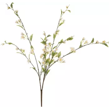 EUROPALMS mākslīgais ķiršu ziedu zars, balts, 60cm 82530565