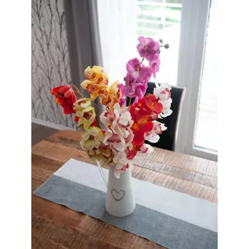 EUROPALMS mākslīgais Cymbidium zars, krēmkrāsas rozā, 90cm 82530311