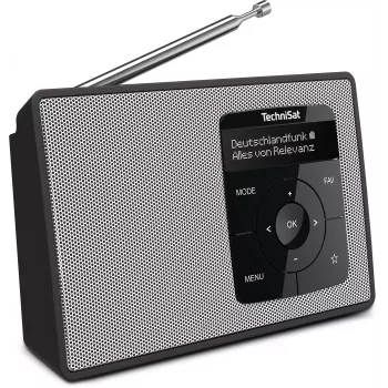 TechniSat DIGITRADIO 2 DAB+ FM Bluetooth pulksteņradio melns/balts 0002/3910