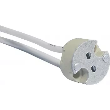 OMNILUX G-6.35 lampas ligzda, keramiska, silikona vadi, 250V/100W, balta 9450012C