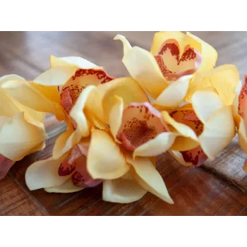 EUROPALMS mākslīgais cymbidium zars, dzeltens, 90cm 82530314