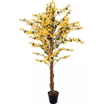 EUROPALMS mākslīgais forsītijas koks ar 3 stumbriem, dzeltens, 150cm 82507102