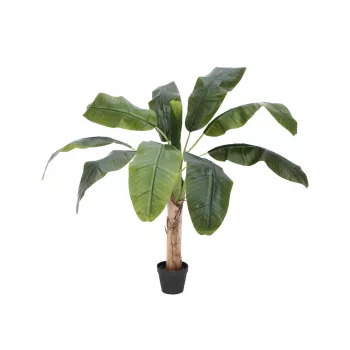 EUROPALMS mākslīgais banānu koks, 100cm, zaļas lapas, melns pods 82509503