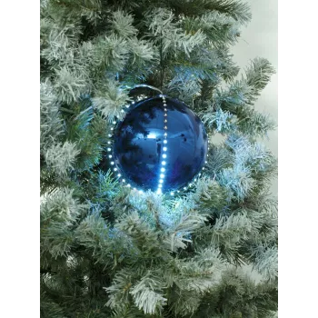 EUROPALMS LED sniega bumba 15cm, tumši zila 83501247