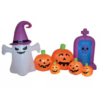 EUROPALMS Halloween piepūšamais spoks ar ķirbjiem, 244cm (83316154)