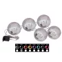 EUROPALMS LED sniega bumbiņas 8cm, melnas, 5 gab. (83501236)