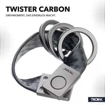 TROIKA TWISTER CARBON atslēgu piekariņš (KRG649/CB)