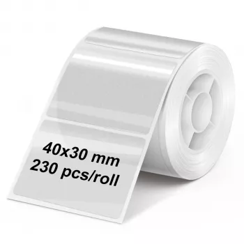 Olympia caurspīdīgs etiķešu rullis 40 mm x 30 mm, 230 etiķetes (6322)