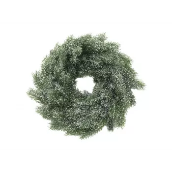 EUROPALMS ar sniegu klāts PE egles vainags, 45cm 83501720