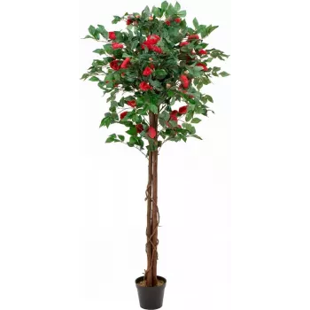 EUROPALMS Kamēlijas koks sarkans ar podu, mākslīgais augs, 180cm 82507226