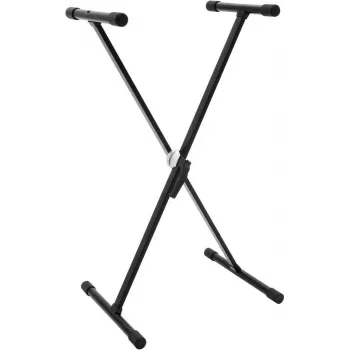 Dimavery SVT-1 taustiņinstrumentu statīvs X-rāmja skavas fiksators regulējams augstums 20 kg slodze melns