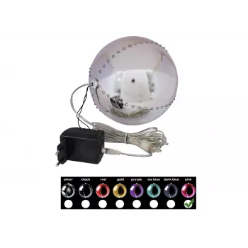 EUROPALMS LED sniega bumba 15cm, rozā 83501246