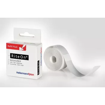 HellermannTyton RO202REF-1401-WH sveķu termiskās pārneses lentīte, 140 mm x 300 m, balta