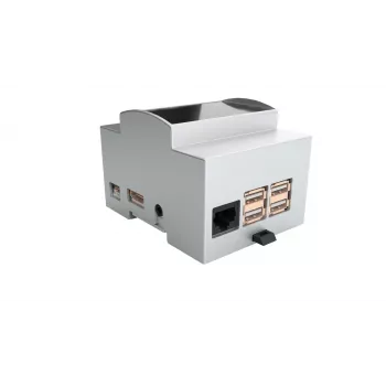 ALLNET DIN sliedes stiprinājuma korpuss Raspberry Pi 4 Model B ar caurspīdīgu logu, pelēks 25.0410000.RP4