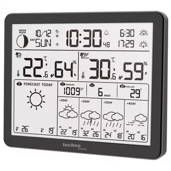 Techno Line WD3000 WLAN laika stacija ar 4 dienu prognozi un āra sensoru WD3000 Wetterstation