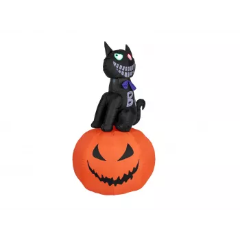 EUROPALMS Halloween piepūšamā figūra kaķis ar ķirbi, 183cm 83316152