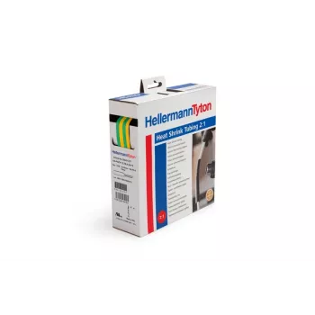 HellermannTyton HIS-PACK termiski saraušanās cauruļu kārba 6,4/3,2 mm dzeltena/zaļa 5 m 300-30647