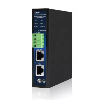 ALLNET Industriālais PoE sadalītājs/ekstraktors IEEE 802.3bt Type 4, 90W, 5V/9V/12V/24V izvēles izeja, Gigabit Ethernet, DIN sliedes/sienas stiprinājums (ALL-PSI104G-BT90-PD)