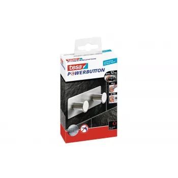 Tesa Powerbutton Classic dubultais āķis 12kg hromēts 59333-00000-01