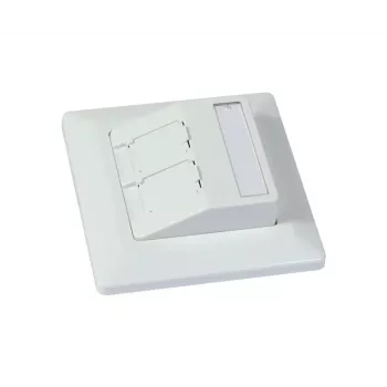 SYNERGY21 Keystone moduļu turētājs iegremdētai montāžai 2xTP moduļiem tīri balts apaļš S216330V3