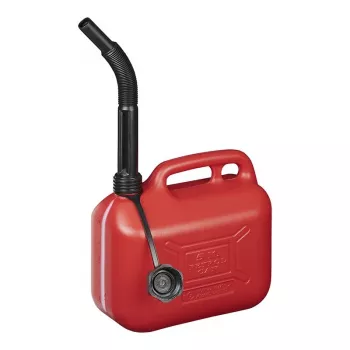 IWH 087694 5 L HDPE degvielas tvertne ar elastīgu uzgali, sarkana