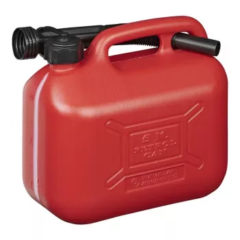 IWH 087694 5 L HDPE degvielas tvertne ar elastīgu uzgali, sarkana