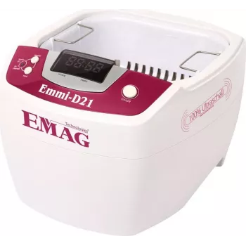 Emag ultraskaņas tīrītājs ar sildīšanu, 2 L tvertne, 160 x 90 x 50 mm, 80 W ultraskaņas jauda, digitālais taimeris un temperatūras kontrole, plastmasas korpuss