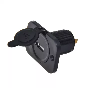 IWH USB iegremdēta montāžas uzlādes ligzda 12/24V, 2.1A, 1x USB-A, panel montāža 019004