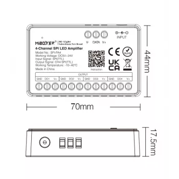 Synergy 21 Pixel LED kontrolleris SPI sērijas 4 kanālu pastiprinātājs atkārtotājs (SPI-PA4)